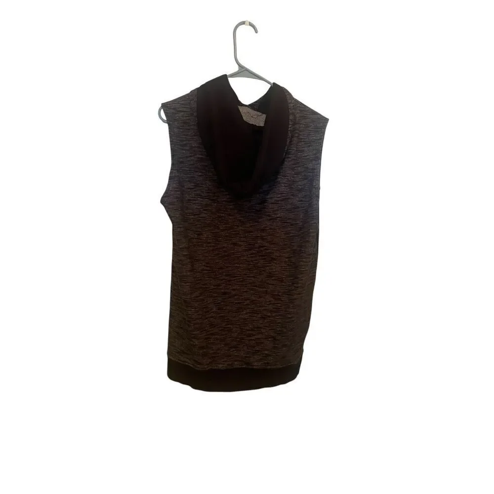 Smoke Rise Men Gray Black Sleeveless Athletic Tank Hoodie Sweatshirt Size Medium